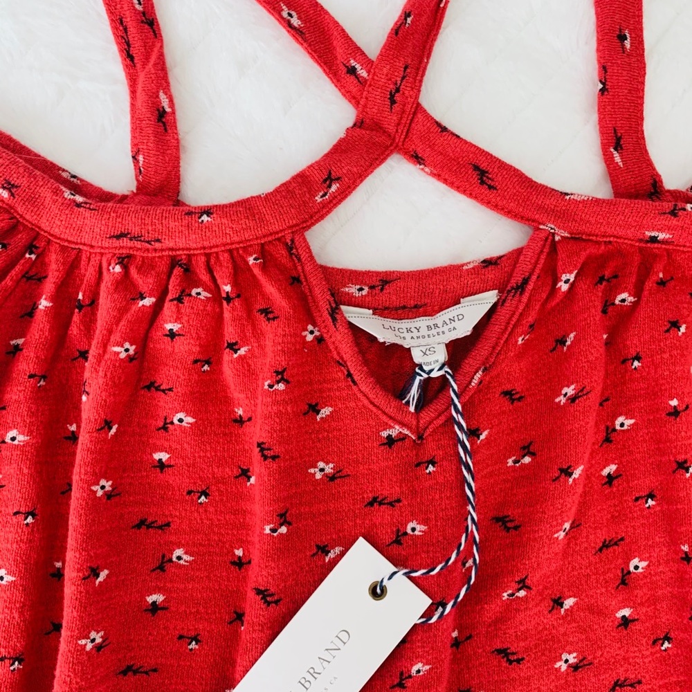 Lucky Brand // NWT ditsy floral off shoulder top - Picture 4 of 8